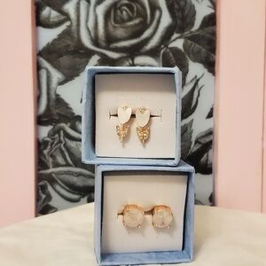 Lauren Conrad rose gold style stud earrings - *set of 2 pairs*, great condition